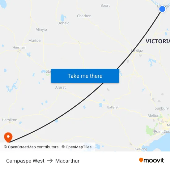 Campaspe West to Macarthur map