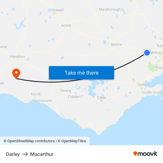 Darley to Macarthur map