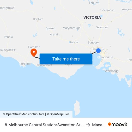 8-Melbourne Central Station/Swanston St (Melbourne City) to Macarthur map