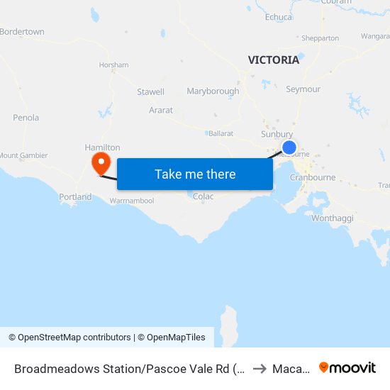 Broadmeadows Station/Pascoe Vale Rd (Broadmeadows) to Macarthur map