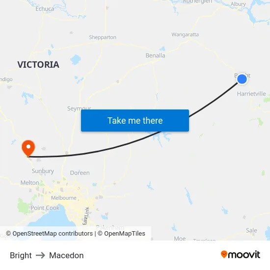 Bright to Macedon map