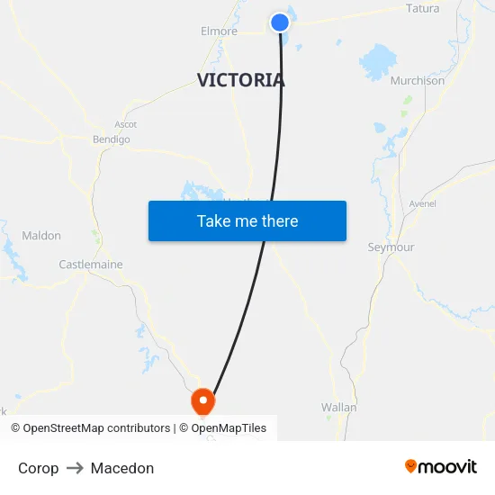 Corop to Macedon map