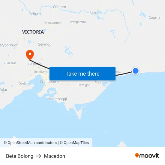 Bete Bolong to Macedon map