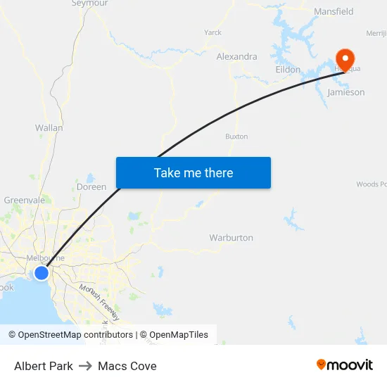 Albert Park to Macs Cove map