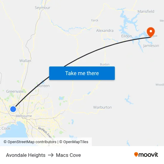 Avondale Heights to Macs Cove map
