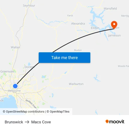 Brunswick to Macs Cove map
