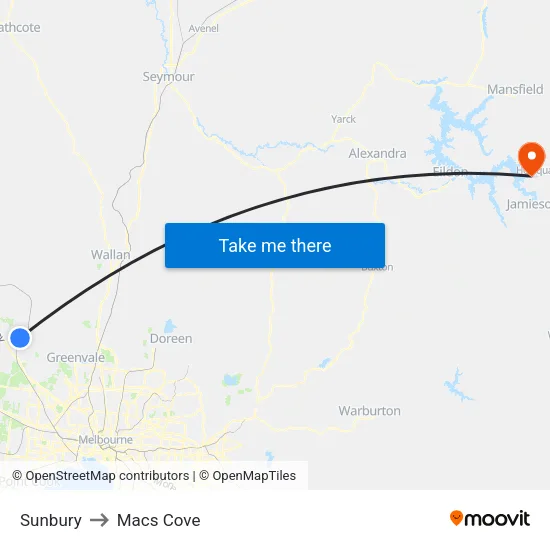 Sunbury to Macs Cove map