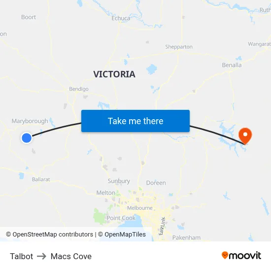 Talbot to Macs Cove map