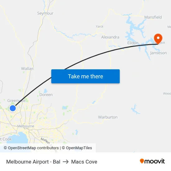Melbourne Airport - Bal to Macs Cove map