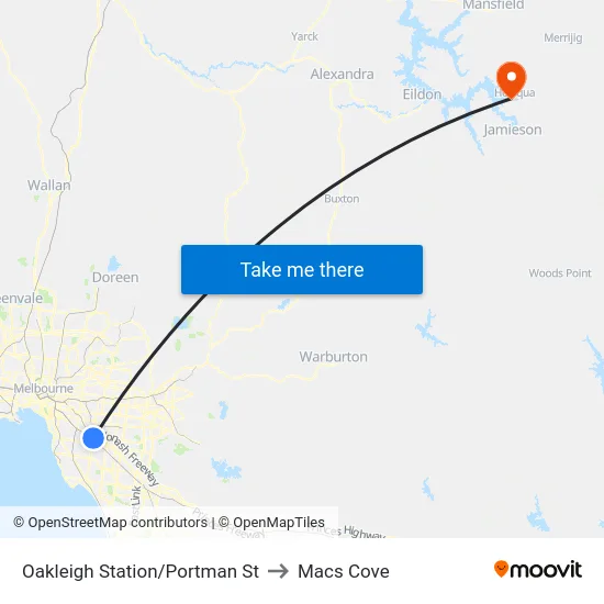Oakleigh Station/Portman St to Macs Cove map