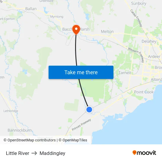 Little River to Maddingley map