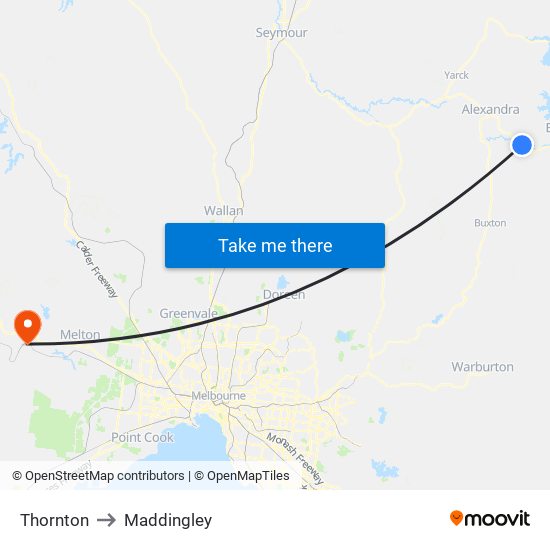 Thornton to Maddingley map