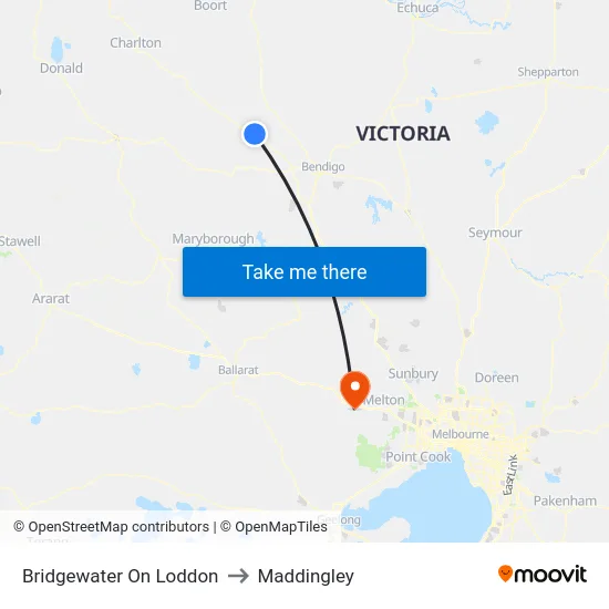 Bridgewater On Loddon to Maddingley map