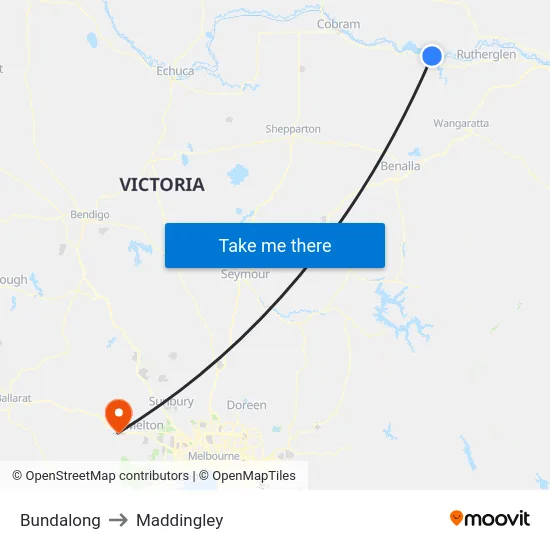 Bundalong to Maddingley map