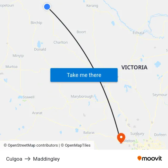 Culgoa to Maddingley map