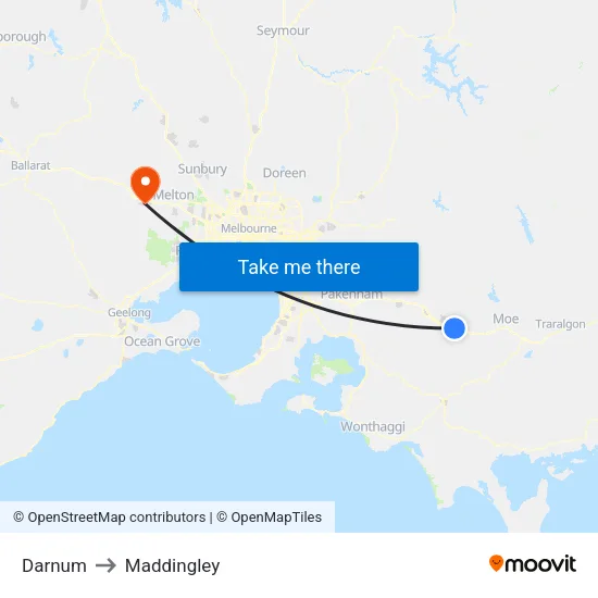 Darnum to Maddingley map