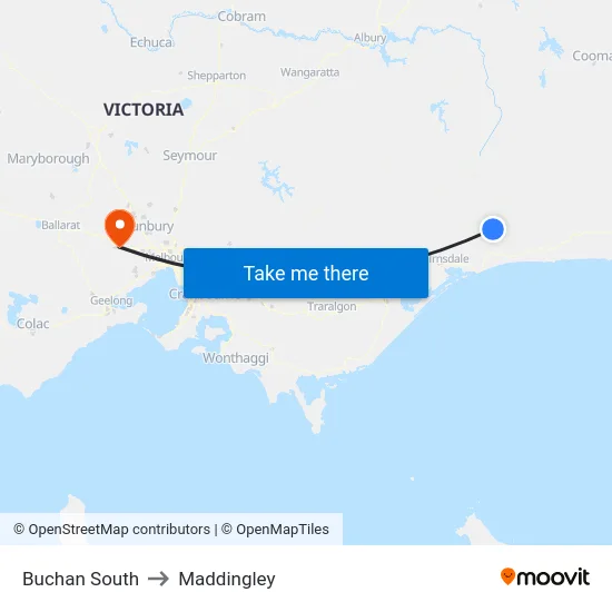 Buchan South to Maddingley map