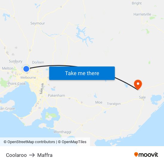 Coolaroo to Maffra map