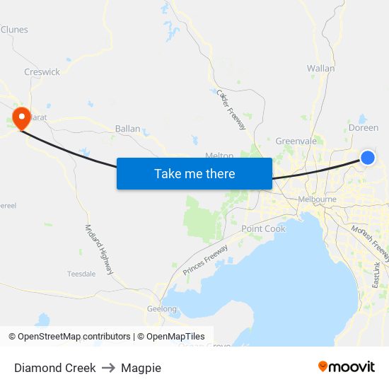 Diamond Creek to Magpie map