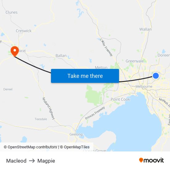 Macleod to Magpie map