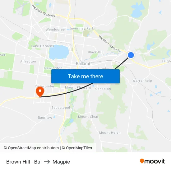 Brown Hill - Bal to Magpie map