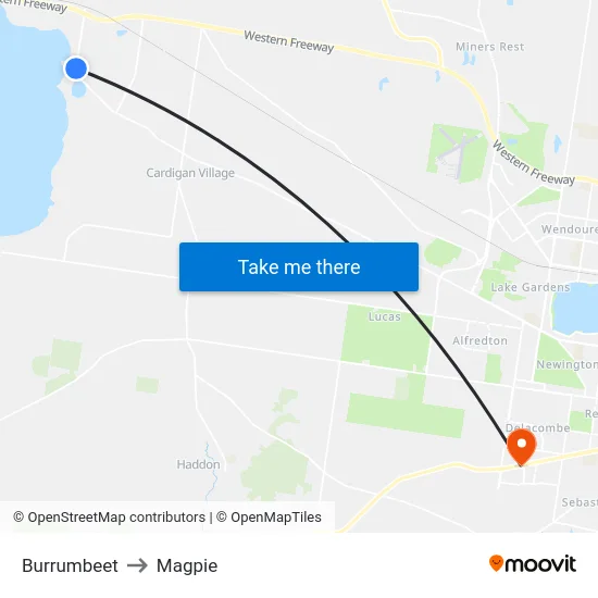 Burrumbeet to Magpie map