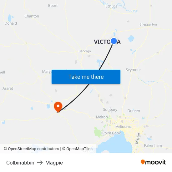 Colbinabbin to Magpie map