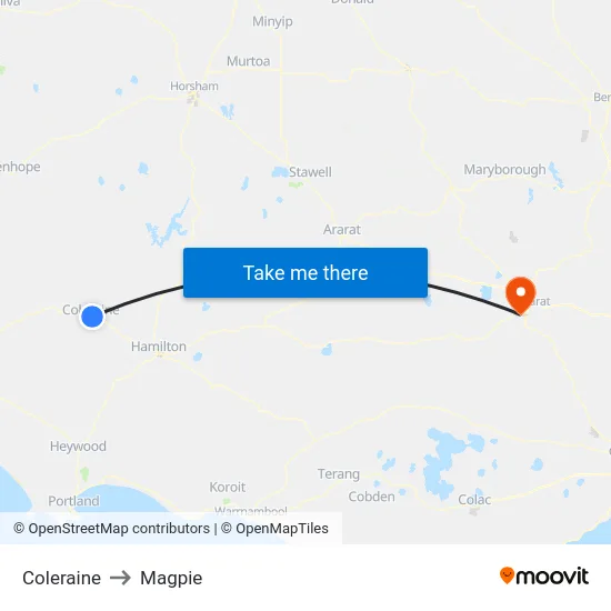 Coleraine to Magpie map