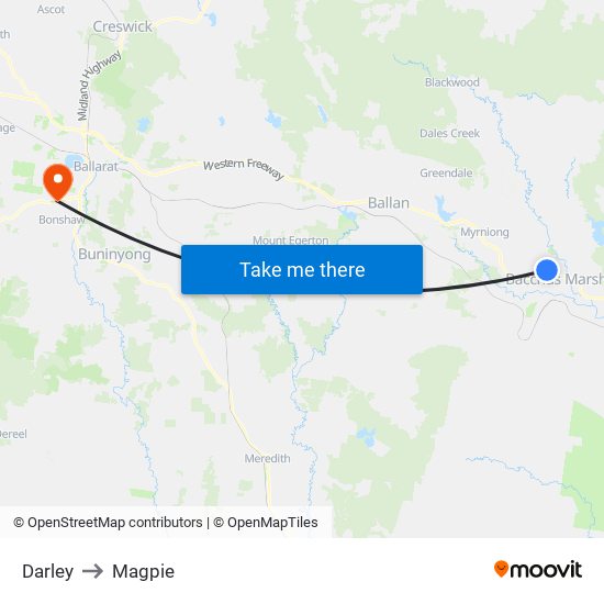 Darley to Magpie map