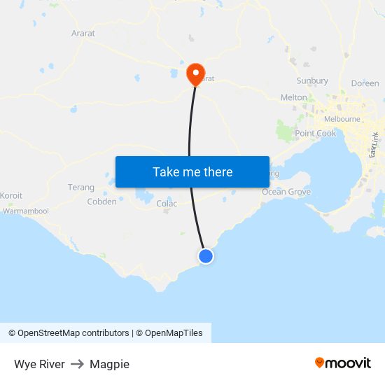 Wye River to Magpie map