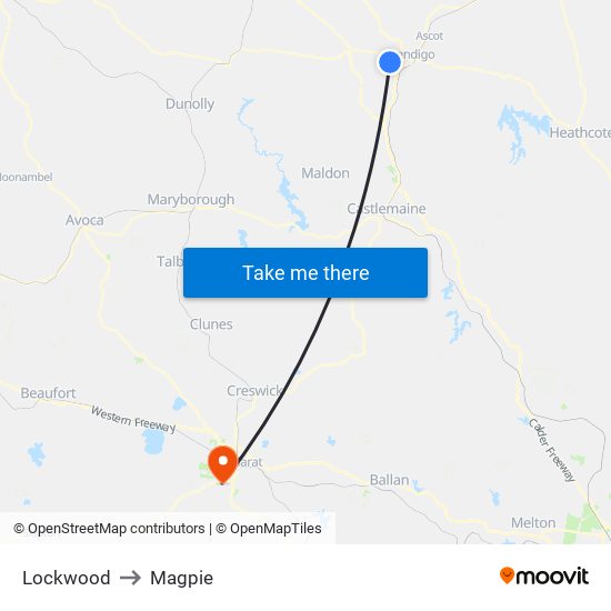 Lockwood to Magpie map