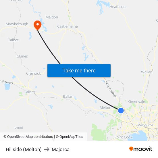 Hillside (Melton) to Majorca map