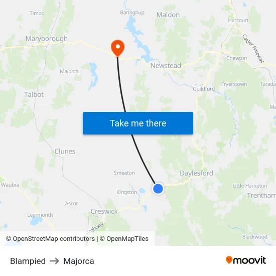 Blampied to Majorca map