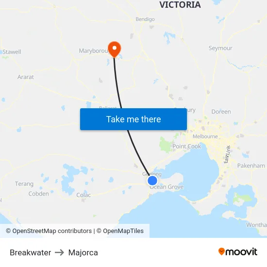 Breakwater to Majorca map