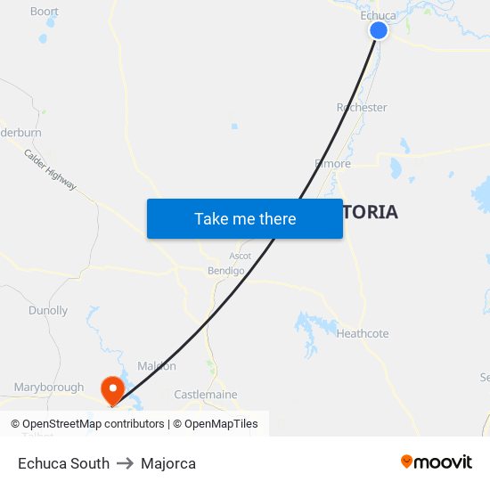 Echuca South to Majorca map