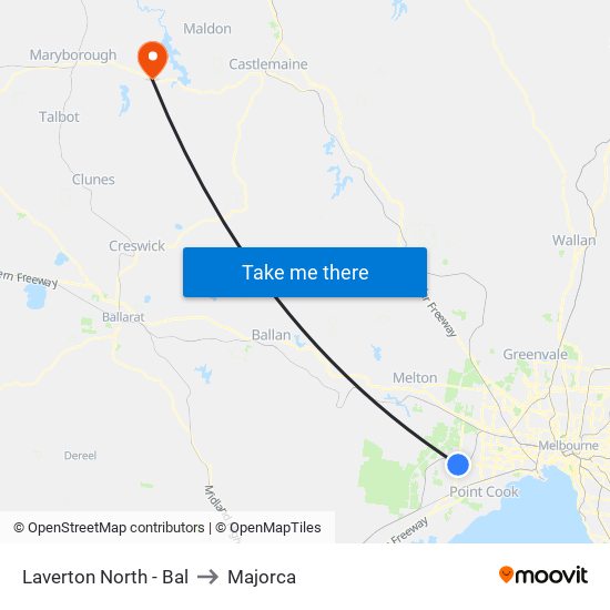 Laverton North - Bal to Majorca map