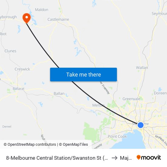 8-Melbourne Central Station/Swanston St (Melbourne City) to Majorca map