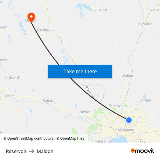 Reservoir to Maldon map