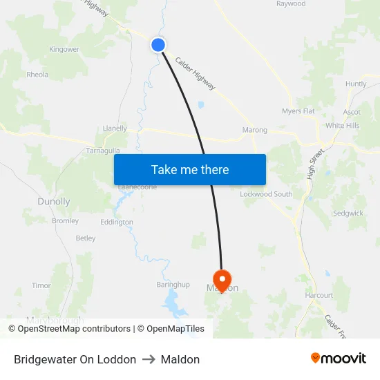 Bridgewater On Loddon to Maldon map