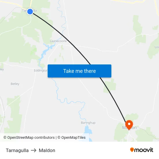 Tarnagulla to Maldon map