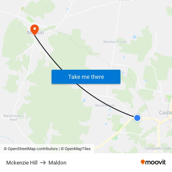 Mckenzie Hill to Maldon map