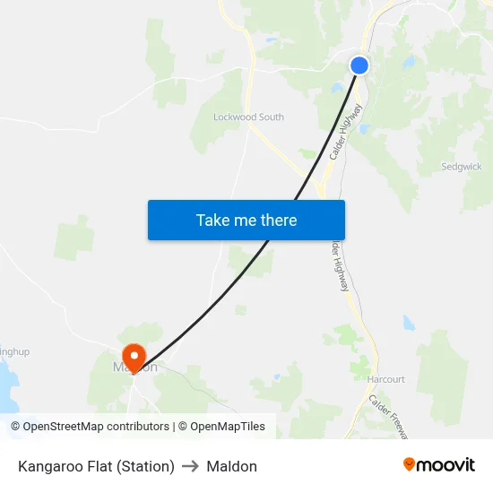 Kangaroo Flat (Station) to Maldon map