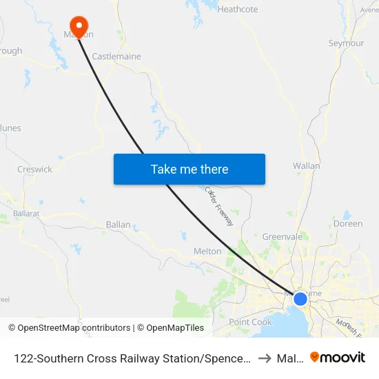 Southern Cross Railway Station/Spencer St #122 to Maldon map