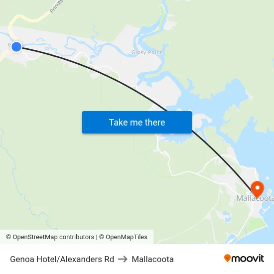 Genoa Hotel/Alexanders Rd to Mallacoota map