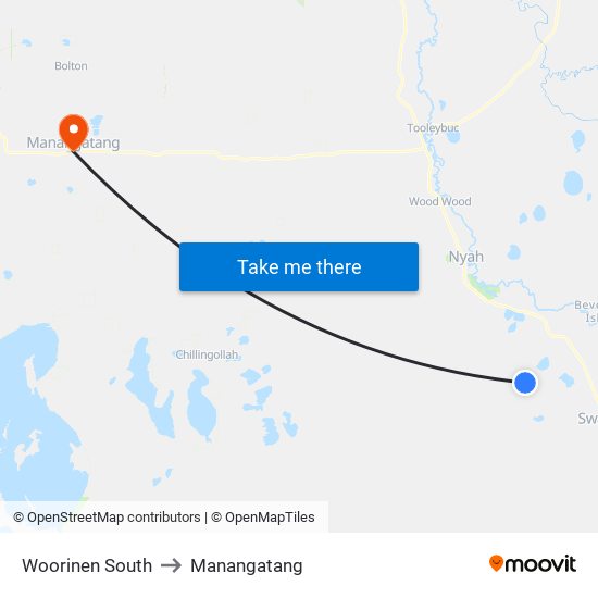 Woorinen South to Manangatang map