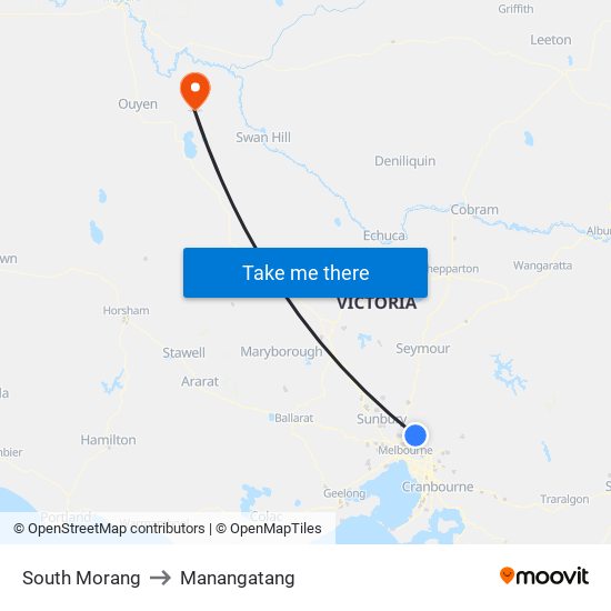 South Morang to Manangatang map