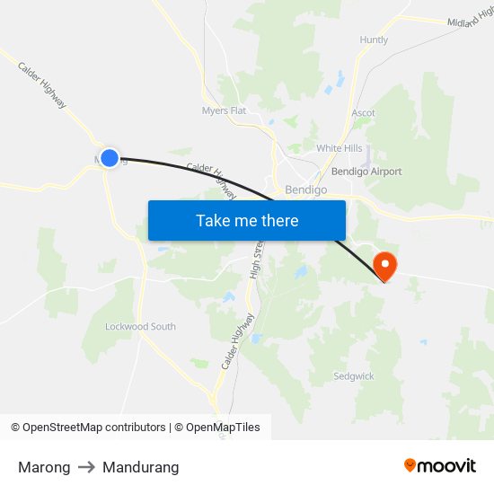 Marong to Mandurang map