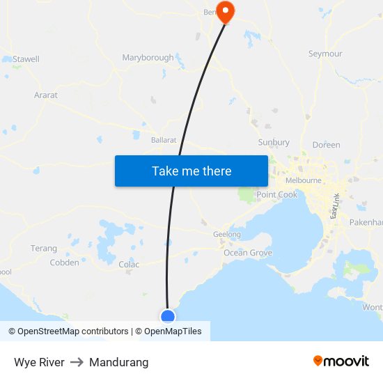 Wye River to Mandurang map