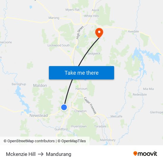 Mckenzie Hill to Mandurang map