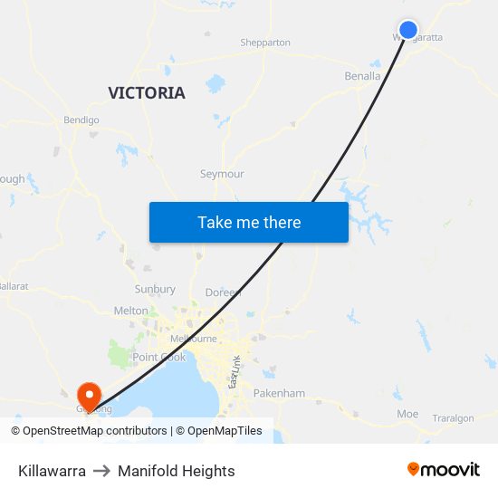 Killawarra to Manifold Heights map